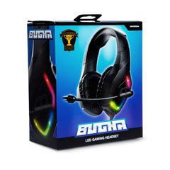 Bugha exclusive LED gaming headset w/ boom mic, 3.5mm aux-in + PC