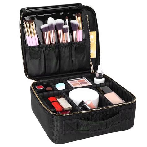 Cwatonfozk Soft Makeup Bag Makeup Case Black Makeup