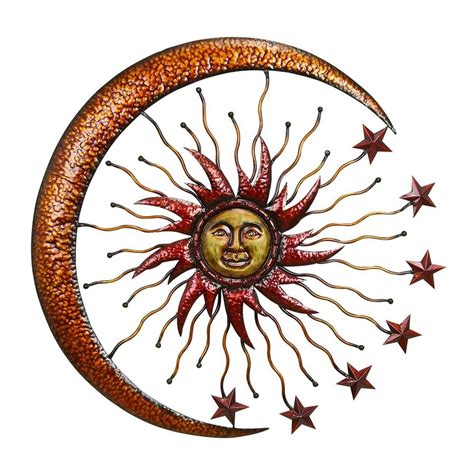 Woodland Imports Sun And Moon Metal Sculpture At