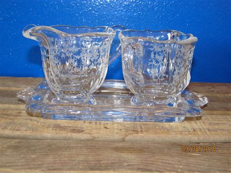 Sep 27, 2019 · this pattern was made by anchor hocking from 1960 until 1962. Vintage Fostoria Glass 3 Piece Sugar Cream Creamer ...