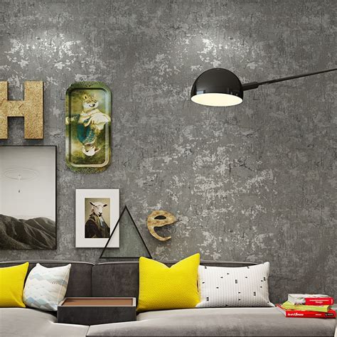 Beibehang Retro Fashion Pure Color Personality Wallpaper Cement Gray