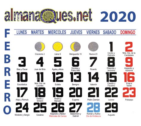 Calendario 2020 Con Santoral Y Lunas Arduino Periodic Table Cancer