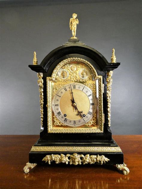 victorian ebonised ting tang chiming bracket clock bada