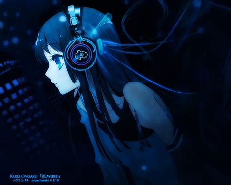 Anime Girl Listening To Music Drawing