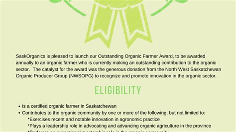 saskorganics launches the outstanding farmer award saskorganics