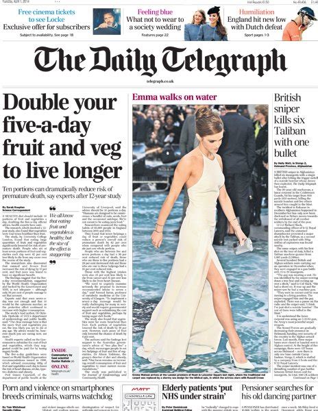 Daily Telegraph Front Page 1414