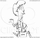 Hiking Cartoon Hitch Gas Lady Toonaday Outline Royalty Illustration Rf Clip 2021 sketch template