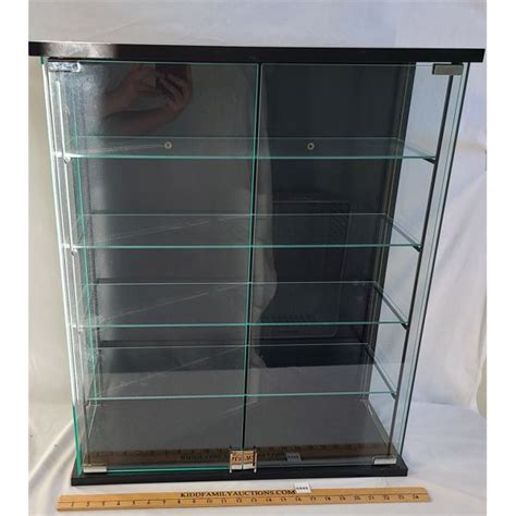 4 Tiered Glass Shelf Display Cabinet 10 X 24 X 28 In