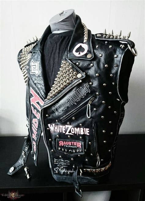 Leather Battle Vest Heavy Metal Fashion Battle Jacket Punk Fashion
