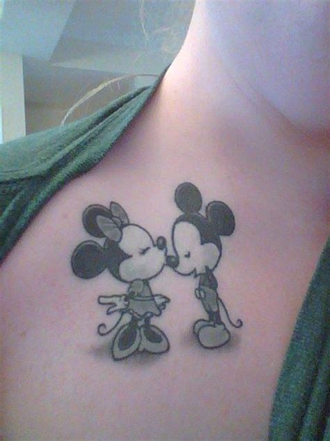 Disney Tattoos Mickey And Minnie Sharing A Kiss 41 Disney Tattoos