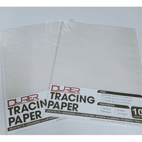 Durer Tracing Paper A4letterf4 Size 10 Sheets 8085gsm Shopee