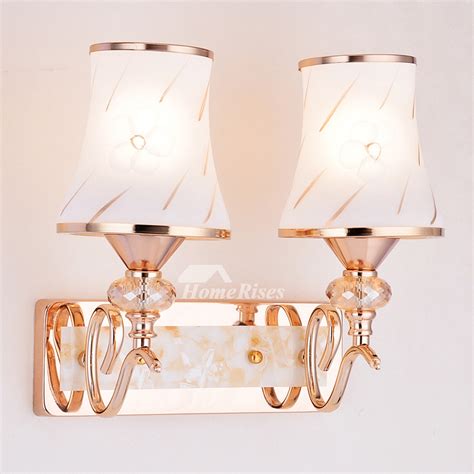 Modern Wall Sconces 2 Light Hardware Glass Pull Chain Decorative