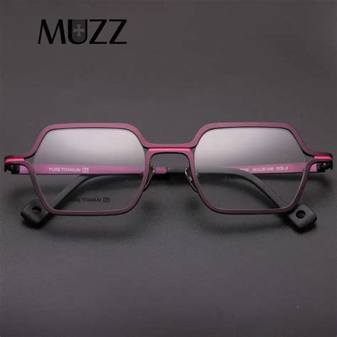 muzz pure titanium glasses frame men square optical prescription frames male classic full