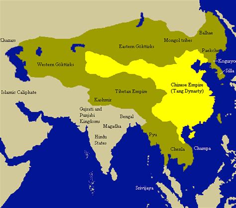 Tang Empire And Neighbouring States Illustration World History