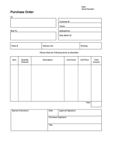 Purchase Order Templates Free Docs Xlsx PDF Forms Formats Samples Examples And Forms