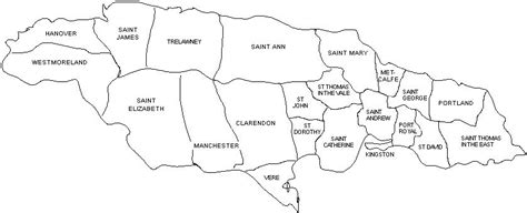 Jamaica Map Parishes And Capitals States Of America Map States Of America Map