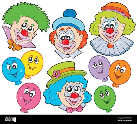 Funny Clowns Collection Stock Vector Image And Art Alamy