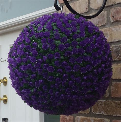 38cm Artificial Purple Rose Topiary Ball The Artificial Flowers Company
