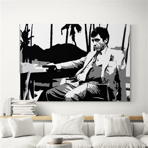 Scarface Canvas Art Gangster Pop Art Painting Wall Art Home Etsy