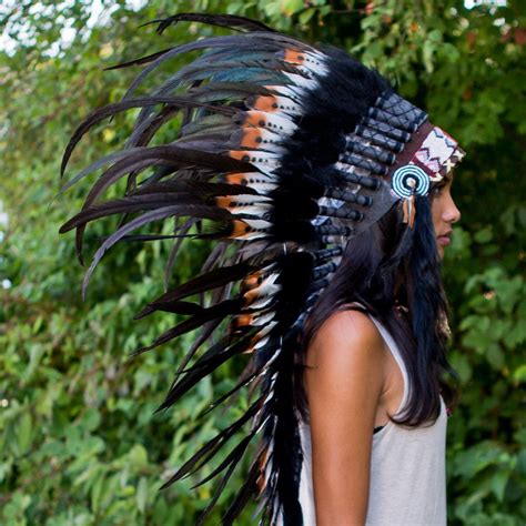 Brown Tips Indian Headdress 95cm Indian Headdress Novum Crafts
