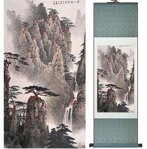 Mountain And River Painting Chinese Scroll Painting Landscape Art