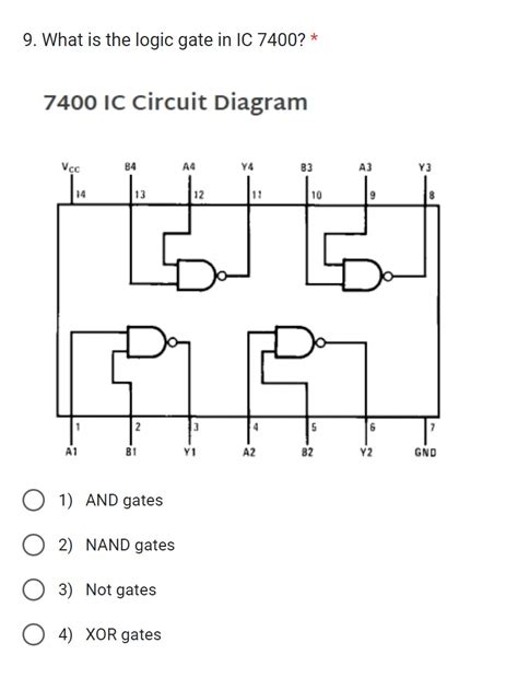 Solved 9 What Is The Logic Gate In Ic 7400 7400 Ic