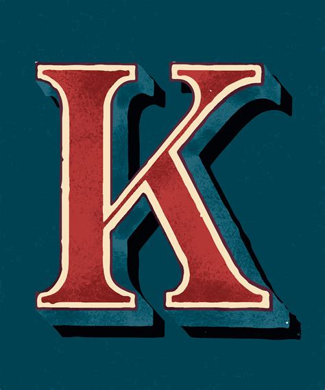Capital Letter K Vintage Typography Style Download Free Vectors