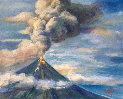 Mayon Eruption 2018 Painting By Manuel Cadag Saatchi Art