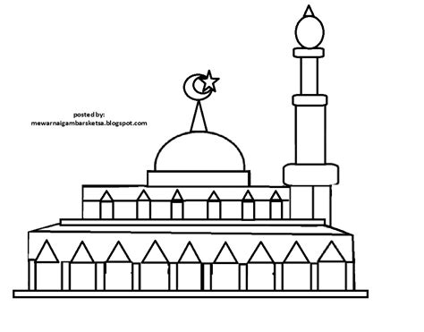 Mewarnai Gambar Kartun Tempat Ibadah Agama