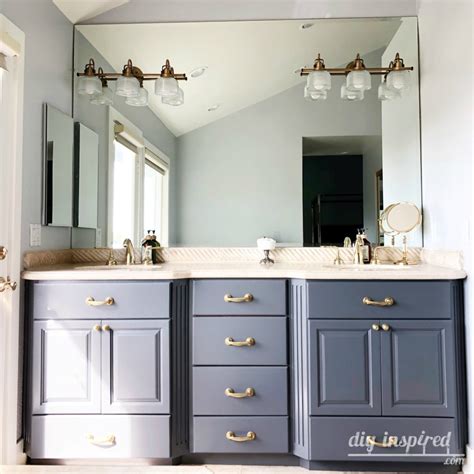 Grey paint colors us interior design domestic blonde. How to Paint a Bathroom Vanity - DIY Inspired