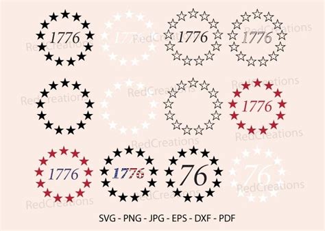 13 Stars Svg 1776 Independence Day Graphic By Redcreations · Creative