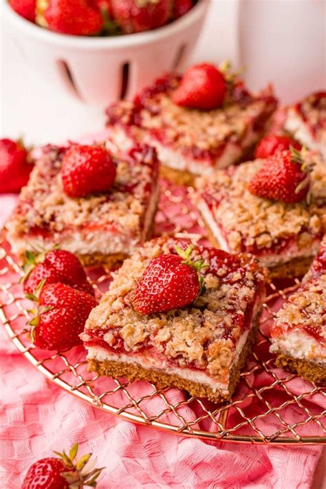 Strawberry Cheesecake Bars Recipe Sugar And Soul