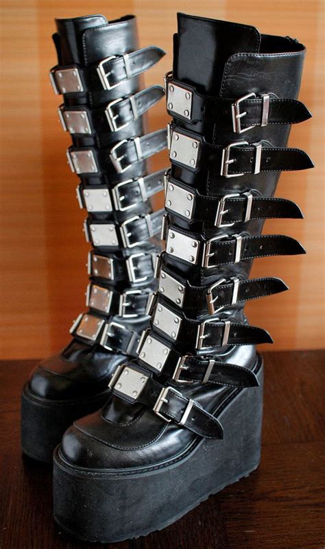 Gothic Platform Buckle Boots By Vintageplatformdeal On Etsy In 2019