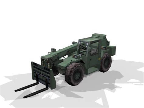 6000 Military Forklift 3d Model