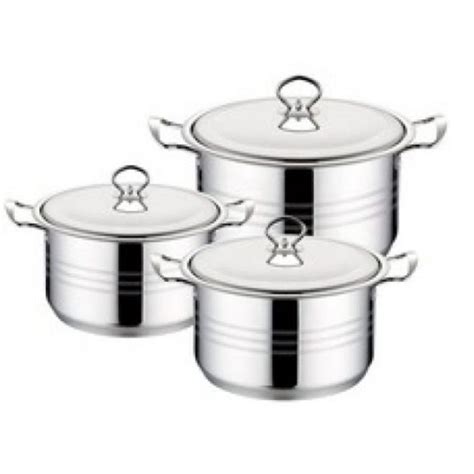 Stainless Steel Large Pots 6 Piece Golden Chef