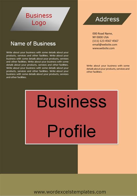 Business Profile Template Free Word Templates
