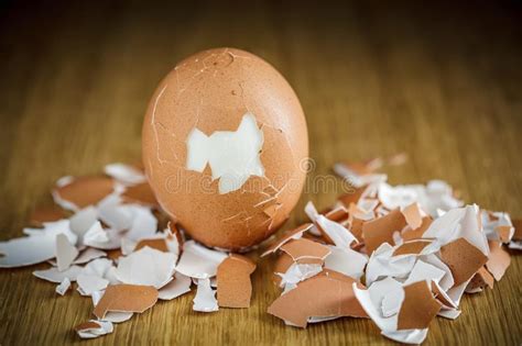 Broken Boiled Egg With Spoon Stand And Salt On Dark Stock Image