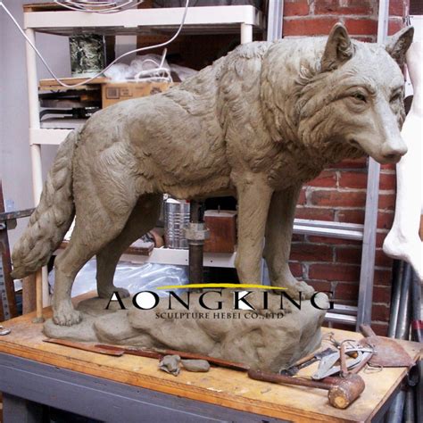 Wolf Garden Statue Animal Sculptures Wolf Garden Statue
