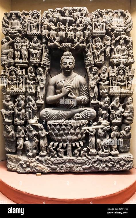 relief of gandhara buddha stone carving lahore museum british colonial period lahore punjab