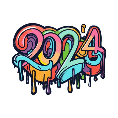 2024 Graffiti Lettering Typography Art Illustration Vector 2024