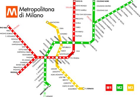 Metropolitana Plan Du Métro De Milan Italie