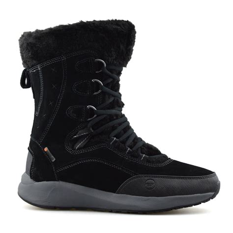 womens waterproof leather walking warm fur snow winter mid calf boots shoes size ebay