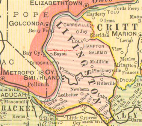 Livingston County Kentucky 1905 Map Smithland