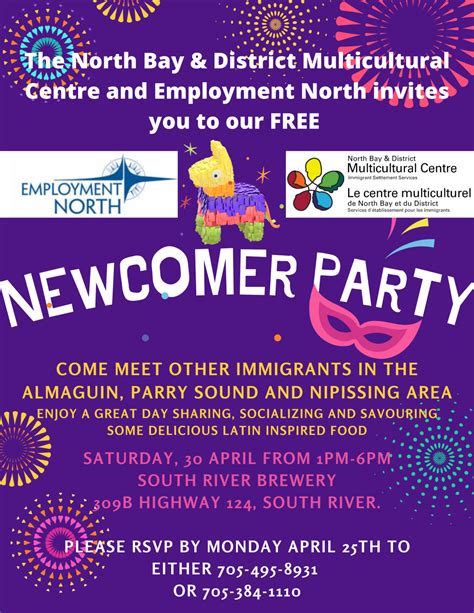 Newcomer Party April 30th Employment North