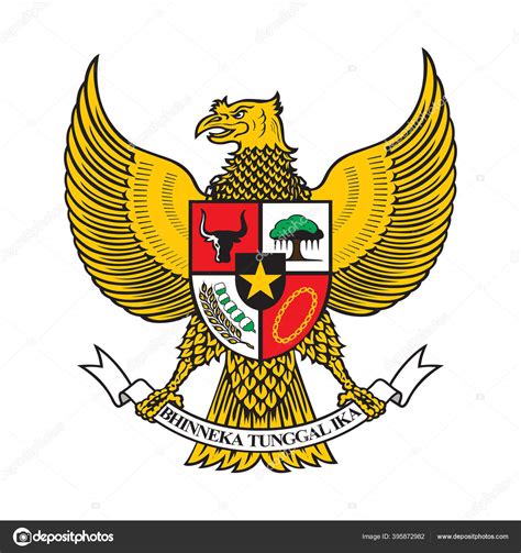 Garuda Pancasila Symbol Indonesia Country Indonesia Mascot Vector