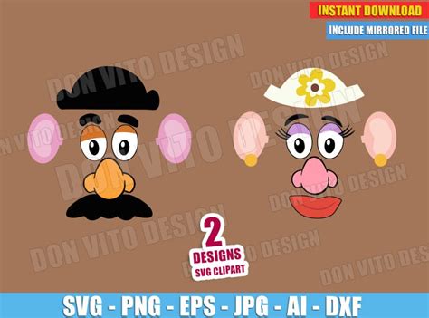 Mr Mrs Potato Head Face Svg Png Files Cricut Best Design