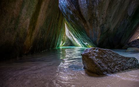 Nature Landscape Cave Sea Rock Sand British Virgin