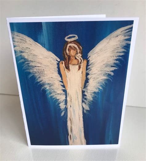 Angel Greeting Card Made From Original Artwork Etsy