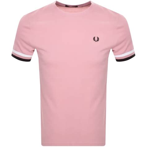 Fred Perry Bold Tipped Pique T Shirt Pink Mainline Menswear