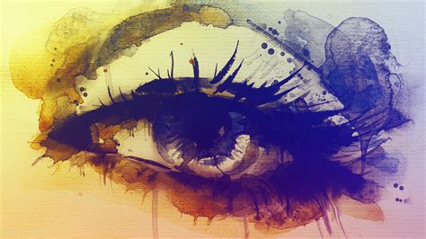 Wallpaper Drawing Colorful Painting Illustration Eyes Closeup